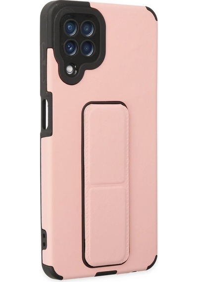 Samsung  Uyumlu  Galaxy A22 Kılıf Mega Standlı Silikon Pudra