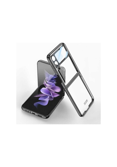Samsung Uyumlu Galaxy Z Flip 4 Kılıf Zore Kıpta Lensli Kapak Siyah