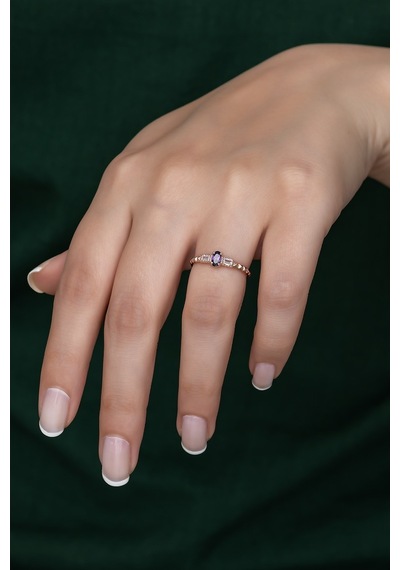 Gümüş Prenses Yüzük Rose Gold Kaplama 925 Ayar Gümüş Rose Gold (511780146)