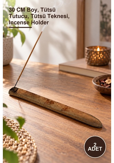 2 Adet Ahşap Kayık Tütsülük No:5 30 Cm Boy, Tütsü Tutucu, Tütsü Teknesi, Incense Holder
