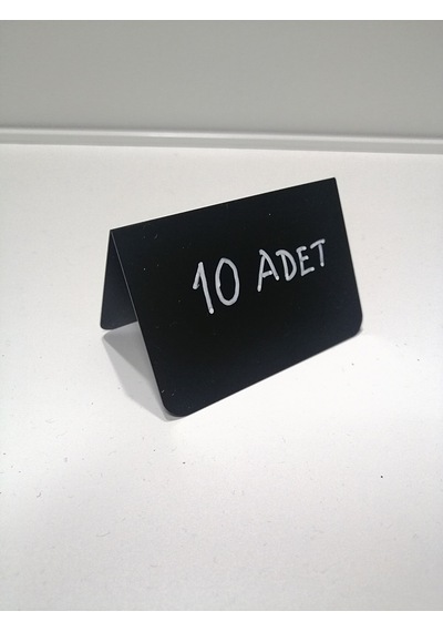 10 Ad Silinebilir Karatahta Siyah Etiket Çatı Çift Yön 7,5x5 Cm