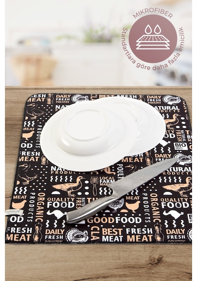 Bulaşık Kurutma Matı 42x50 Cm Pedi Kurulama Bezi Örtüsü Mf-068