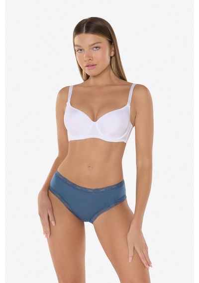 Malabadi Kadın Mavi 2 Li Paket Extra Yumuşak Micro Modal Dantelli Slip Külot 700