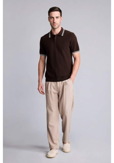 Defacto %100 Pamuk Polo Tişört G3307ax26smbn339 Kahve-bn339