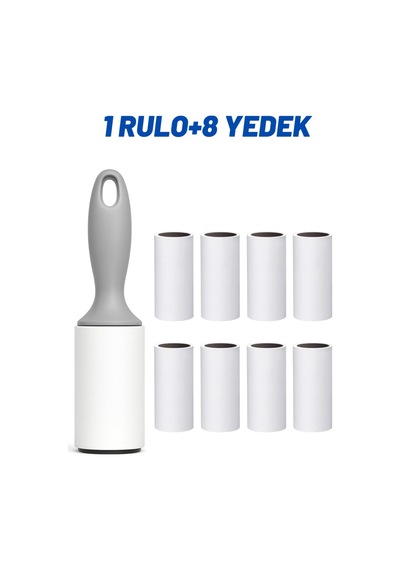 Yüksek Yapışkanlı Tüy Ve Leke Toplayıcı 60 Yapraklı Rulo, +8 Yedek Rulo