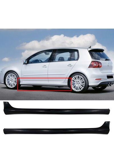 Vw Golf 5 Gtı Yan Marşpiyel Seti Plastik 2 Adet Mat Siyah 2003 2004 2005 2006 2007 2008 2009 Karlık+ek+bodykit