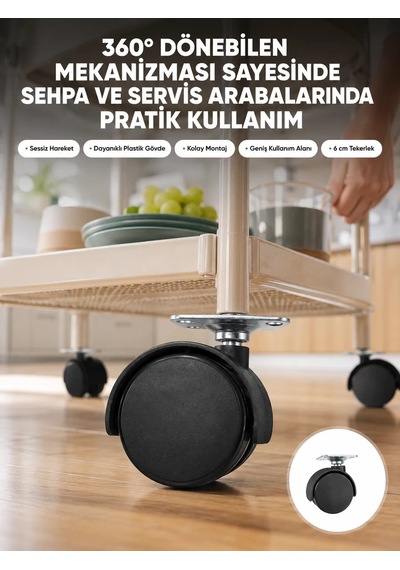 Hepsi Mobilya Tekerleği 6 Cm Kilitsiz Tekli Satış Najmaddin Diğer