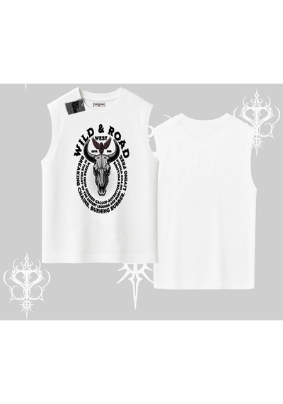 Startmore Startmore Kolsuz Tshirt Wild & Road Western Skull Biker Street Culture Beyaz