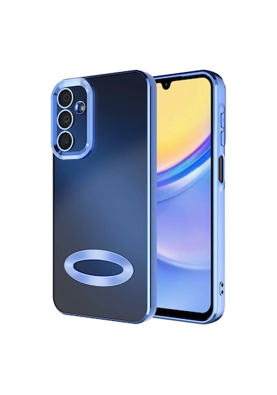 Fibaks Galaxy A15 Uyumlu Kılıf Kamera Lens Korumalı Şeffaf Renkli Logo Gösteren Parlak Kapak Sierra