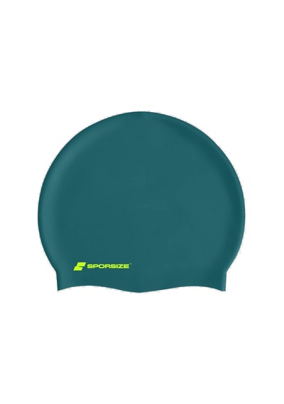 Silicone Swimming Cap - Deniz Ve Havuz Silikon Yüzücü Bonesi Koyu Yeşil