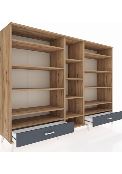 Hyperion Dolap 14 Raflı 2 Çekmeceli 220x44x163 Çam-çam/antrasit Çam-çam/antrasit Hyperion Dolap 14 Raflı 2 Çekmeceli 220x44x163 Çam-çam/antrasit Çam-çam/antrasit