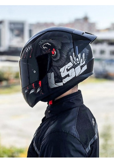 LS2 Rapid 2 Clawn Race Mat Siyah- Gri - Kırmızı Kask