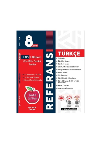 Newton Referans LGS 1.Dönem Türkçe ÇÖz Bitir Fasikül Testler