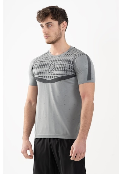 Maraton Active Slimfit Erkek Bisiklet Yaka Kısa Kol Koşu Gri T-Shirt 821080-Gri