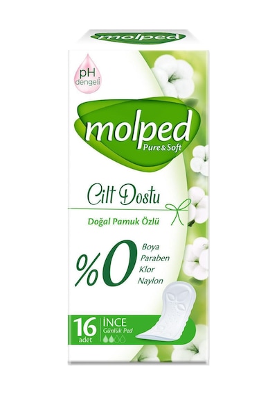 Molped Pure & Soft Cilt Dostu Günlük Ped 16'lı
