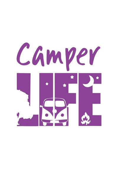 Camper Lifer Sticker 17x17 Cm Mor