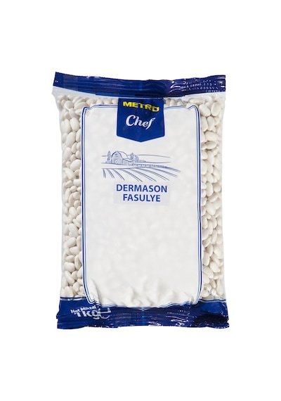Metro Chef Dermason Fasulye 1 Kg - İri Taneli, Kolay Pişen Bakliyat 5'li Avantaj Paketi - 5 Ade Tarı