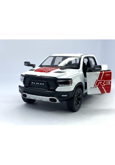2019 Dodge Ram 1500 W - Çek Bırak 5inch. Lisanslı Model Araba, Oyuncak Araba 1:46 Beyaz
