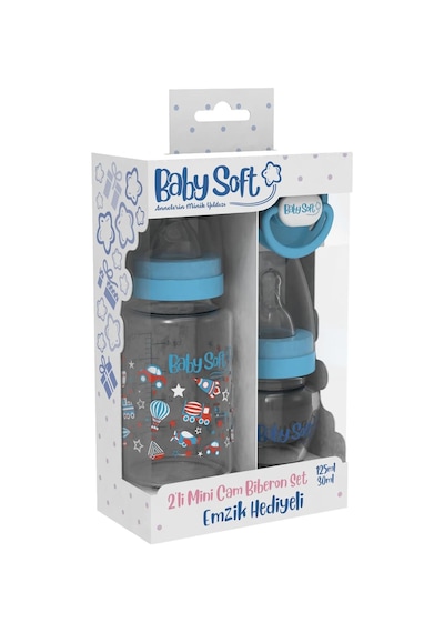 Baby Soft 2'li Mini Cam Biberon Set - Mavi