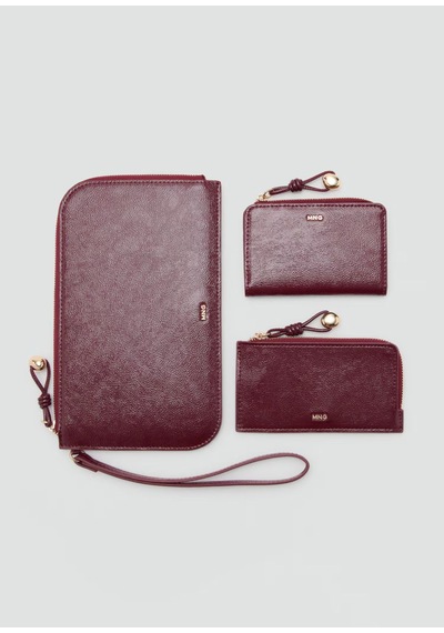 Mango Mini Boncuklu Pochette Şık Clutch Çanta Bordo - Kırmızı