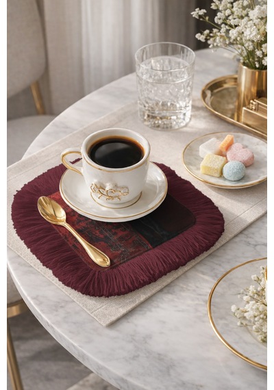 Lüks Panther Saçaklı Sunum Peçetesi - Asil Kedi Temalı Bohem Bordo Desenli Kahve Sunum Mendili Buzlu Deniz Gece Lüks Panther Saçaklı Sunum Peçetesi - Asil Kedi Temalı Bohem Bordo Desenli Kahve Sunum Mendili Buzlu Deniz Gece