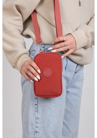 Mega Unisex Kiremit Telefon Çantası Kiremit