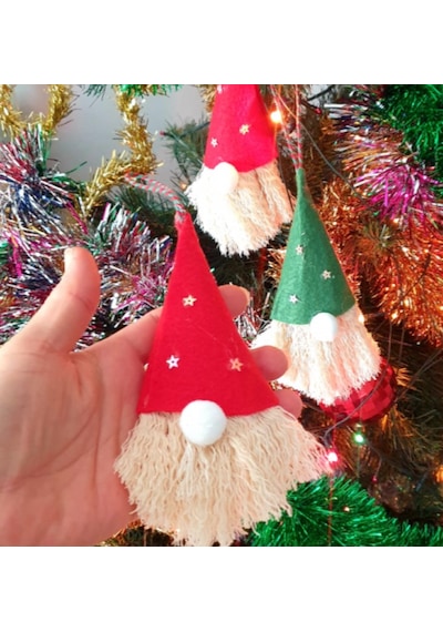 2 Li Yılbaşı Şans Cücesi Gnome Ağaç Süsü