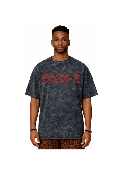 Tasarım Eazy-e Rapper Şarkıcı Sırt Baskılı Unisex Oversize Vintag Siyah