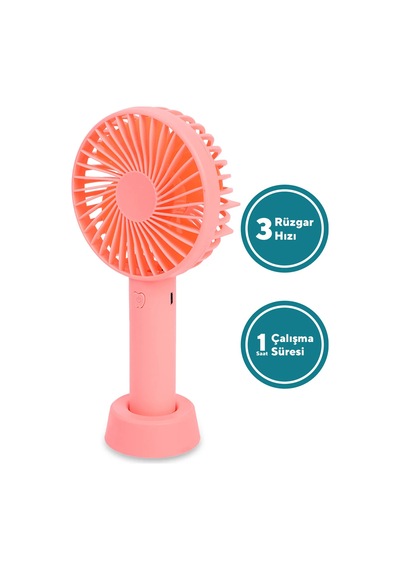 3 Kademeli Cep Boyu Sessiz Taşınabilir Mini Fan Usb Şarjlı Pervaneli Soğutucu Küçük El Vantilatörü Pembe - 703264565