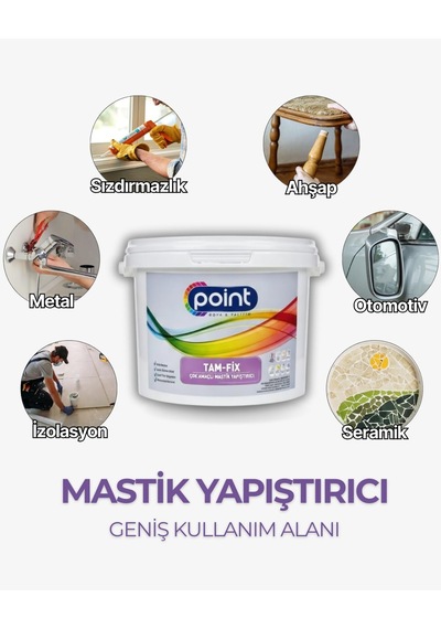 Tr Tam-fix - Çok Amaçlı Mastik Yapıştırıcı, İzolasyon Malzemesi Gri, 15 Kg Genel