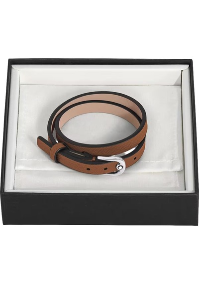 Montblanc Sartorial Deri At Nalı Tokalı Ayarlanabilir Bileklik 13 Kahverengi