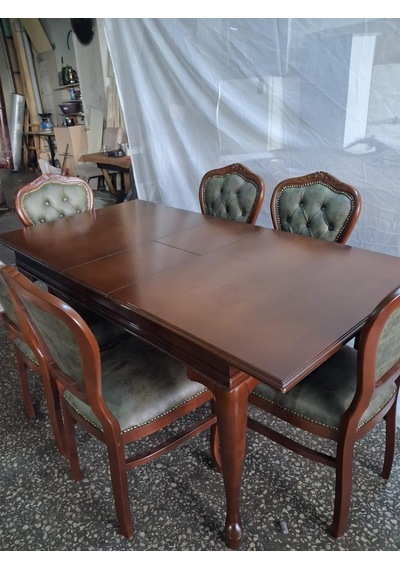 Masa Sandalye Tk 90616 Klasik Model Kayın Aslan Ayak Oymalı Ceviz Orta Açılır Masa Kahverengi Masa Sandalye Tk 90616 Klasik Model Kayın Aslan Ayak Oymalı Ceviz Orta Açılır Masa Kahverengi