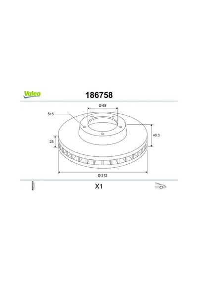 Audi A4 B6 Fren Diski On 2001-2005 Valeo 186758 2adettir