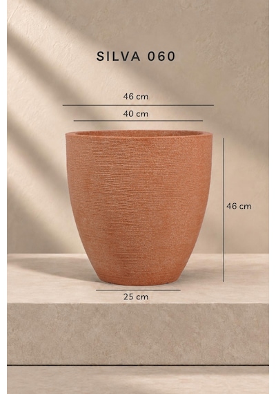 Bostann Dekoratif Saksı - Sılva 060 - 50l - Kahverengi