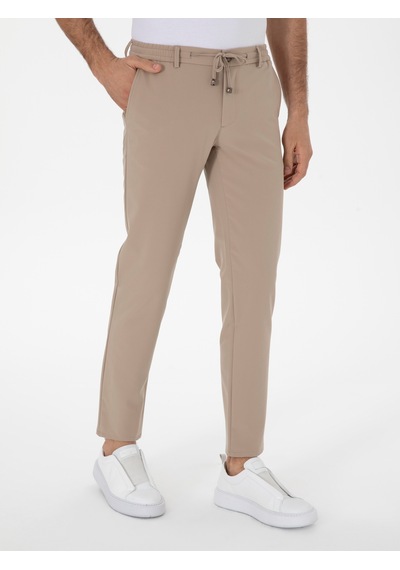 Cacharel Vizon Slim Fit Beli Bağcıklı Esnek Klasik Pantolon Kahverengi Cacharel Vizon Slim Fit Beli Bağcıklı Esnek Klasik Pantolon Kahverengi