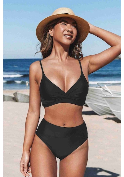 Angelsin Yüksek Bel Bikini Altı Siyah 001