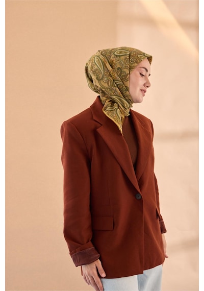 Silk Home Yaz Esintisi Eşarp 150002-24 Hardal, Yeşil, Süpürge Sarısı