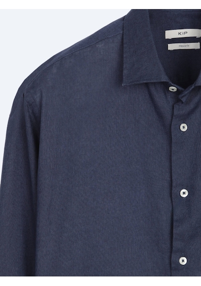 Kip İndigo Regular Fit Uzun Dokuma Casual Pamuk Karışımlı Gömlek