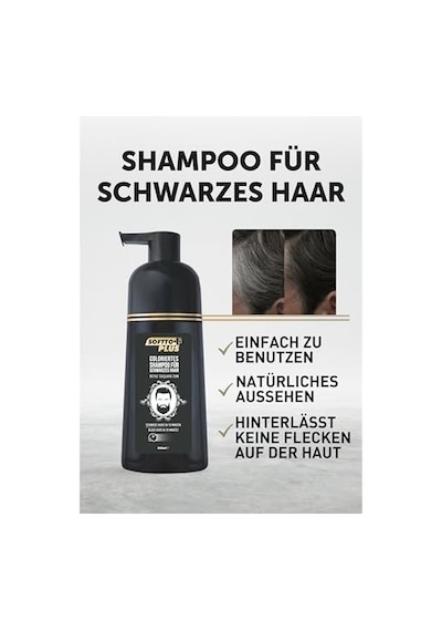 Softto Plus Black Haır Shampoo Siyahlaştırıcı Şampuan 350ml Beyaz