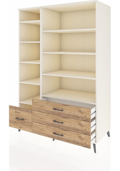 Kronos Dolap 9 Raflı 4 Çekmeceli 132x59x195 Aytaşı-aytaşı/çam Aytaşı