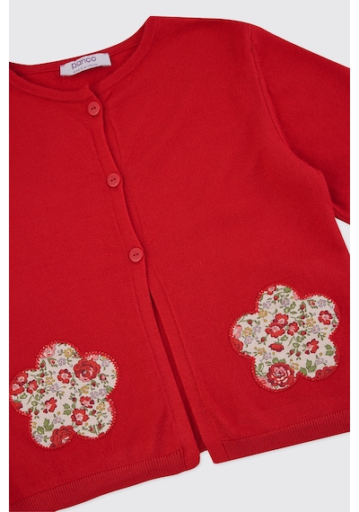 Panço Liberty Kumaş Kız Çocuk Triko Hırka Kırmızı 5621GK82002