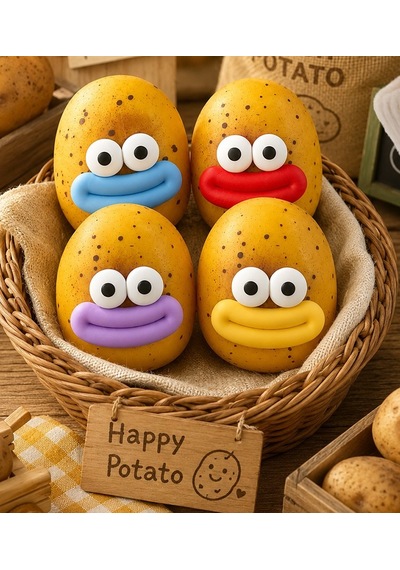 Patates Sukuşi Squish Komik Yüzlü Sukuşi Oyuncak Yumuşak Sıkılabilir Squishy - 1 Adet