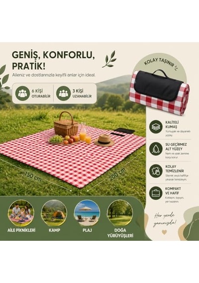 Ayrex Plaj Havlusu, Piknik Örtüsü, Plaj Matı, Çantalı Plaj Hasırı,kamp Battaniyesi, Kamp Matı, Katlanabilir, Ha Genel