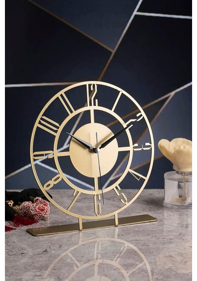 Bunnela Metal Gold/eskitme Masa Üstü Saati 25x23cm Mms-m Myk1303-3 Diğer