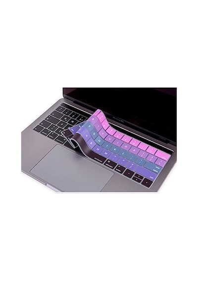 Us İngilizce Klavye Koruyucu Macbook Pro 13 15 Touch Bar Uyumlu A1706 A1989 A2159 A1707 A1990 Amerikan Düz Enter Ansı Silikon Keyboard Cover Pembe Mavi