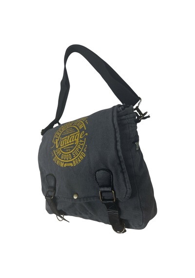 Old Cotton Cargo Vintage Salaş Kaliteli Unisex Günlük Gezi Kamp Okul Postacı Omuz Çantası San Diego 32 Cm X 25 Cm GRİ