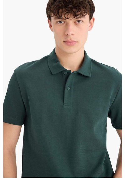 DeFacto Regular Fit Polo Yaka Dokulu Basic Düz Kısa Kollu Tişört B4939AX25SMGN715