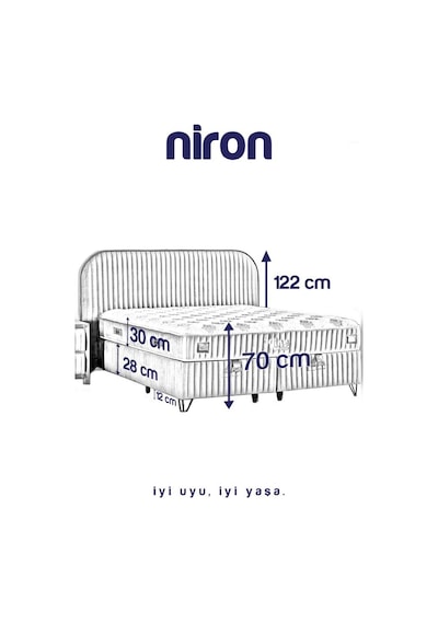 Line Visco Lüks Yatak Baza Ve Başlık Seti 90x190 Cm Tek Kişilik Yatak Baza Başlık Takımı Koyu Gri