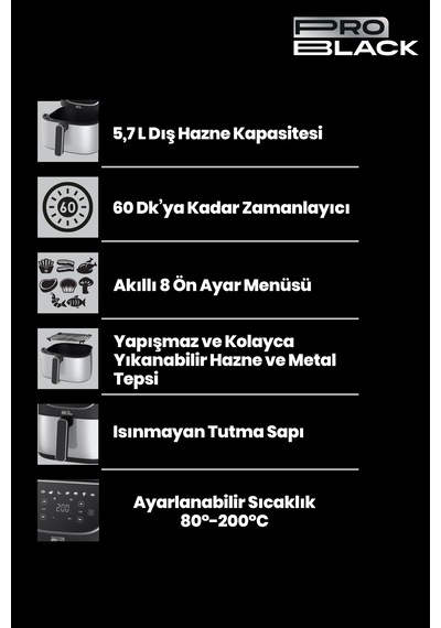 Goldmaster Problack P600 Sıcak Hava Fritözü