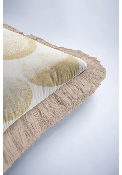 Geometrik Gold Puantiyeli Şık Saçaklı Yastık Kılıfı - Daire Bohem Krem Vizon Püsküllü Kırlent Kılıfı Sessiz Esinti Nektar Geometrik Gold Puantiyeli Şık Saçaklı Yastık Kılıfı - Daire Bohem Krem Vizon Püsküllü Kırlent Kılıfı Sessiz Esinti Nektar